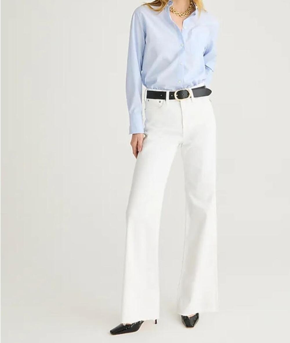 NWOT J. Crew Slim Wide-Leg Jean In White 27